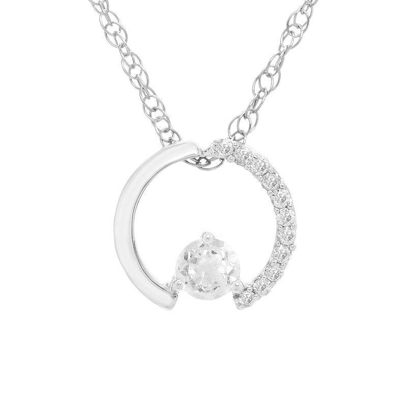 Boston Bay Diamonds Sterling Silver Gemstone & 1/10 Carat T.W. Diamond Cir