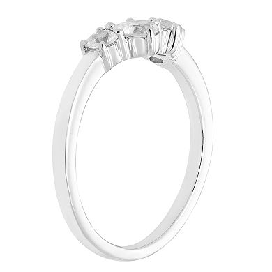 Boston Bay Diamonds Sterling Silver Lab-Created White Sapphire Cluster Ring