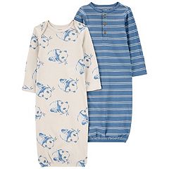 Simple Joys by Carter's Baby Girls' 3-Pack Cotton Sleeper Gown, Blue, Pink,  White Floral, Newborn 