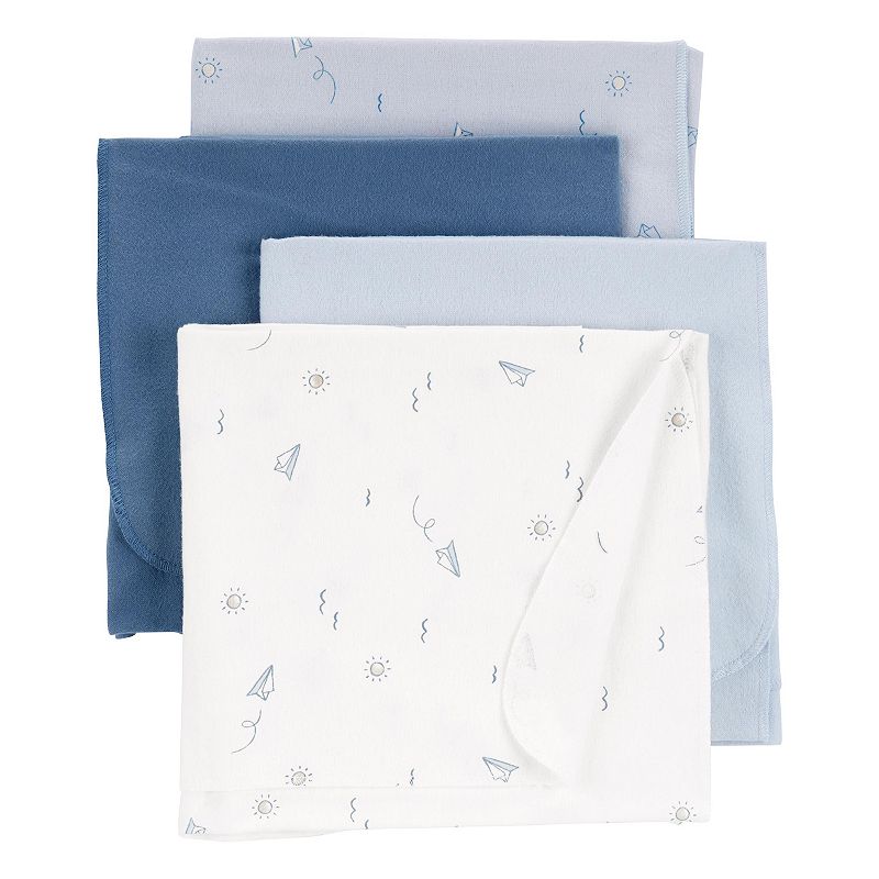 44218591 Baby Boy Carters 4-Pack Receiving Blankets, Blue A sku 44218591