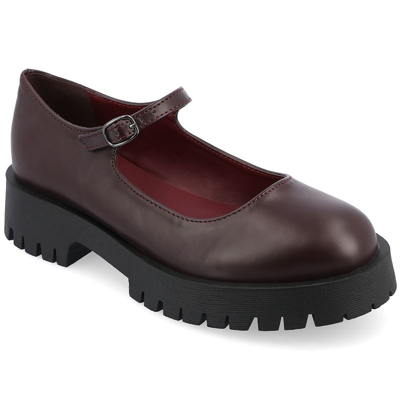 Journee Kamie Women's Mary Jane Shoes, Size: 8.5, Red