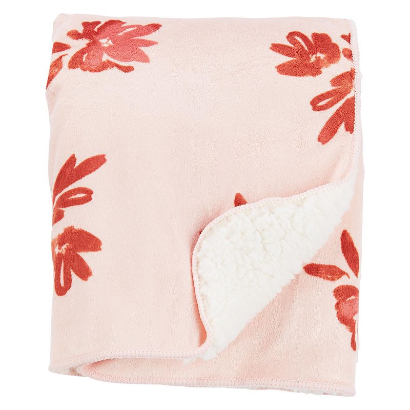 65085757 Baby Girl Carters Floral Plush Blanket, Pink sku 65085757