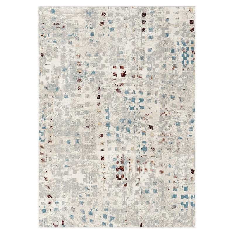 Everwash Treasure Eloise Modern Geometric Machine Washable Rug, Beig/Green, 6.5X9 Ft