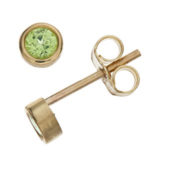 Kristen Kesho 10k Gold Round Birthstone Bezel Stud Earrings
