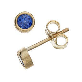 Kristen Kesho 10k Gold Round Birthstone Bezel Stud Earrings