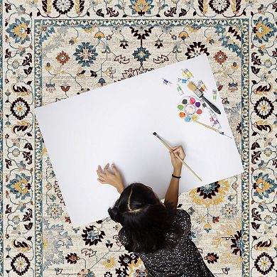 Everwash Treasure Lina Traditional Medallion Machine Washable Rug