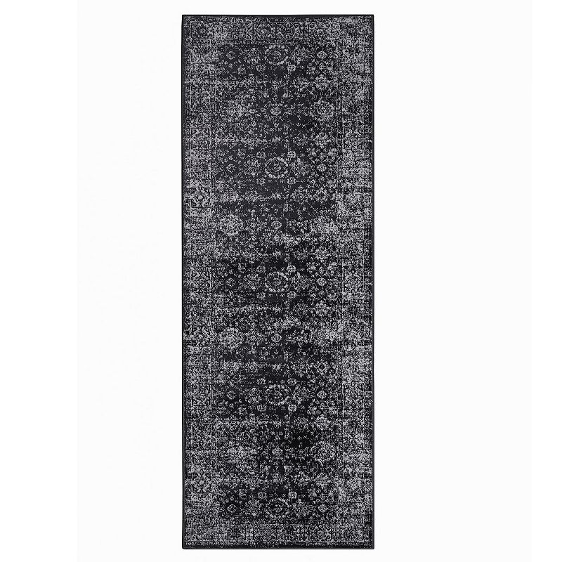 Madison Park Earl Distressed Vintage Persian Black & Cream Woven Area Rug, 8X10 Ft