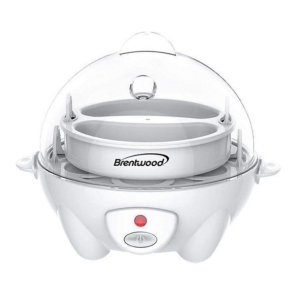 Brentwood TS1045W Electric Boiled Egg Cooker for 7 Eggs with Omelet