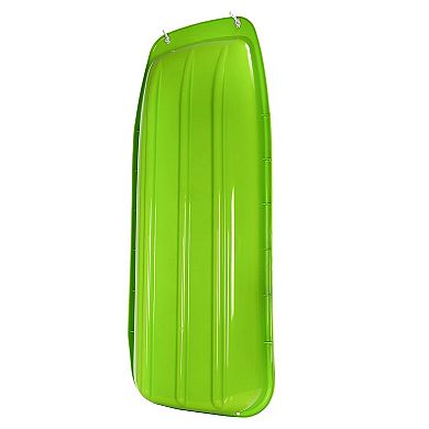 Lucky Bums Kids 48 Inch Plastic Snow Toboggan Sled w/ Pull Rope, Green (2 Pack)