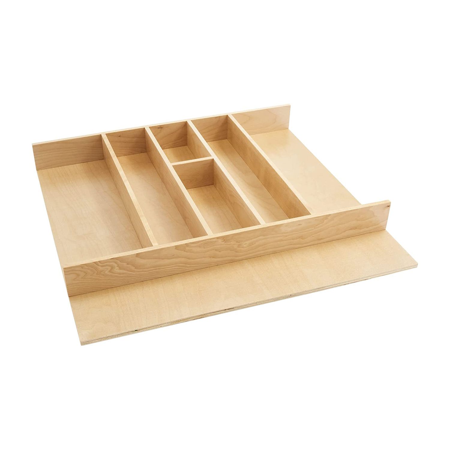 mDesign Bamboo Stackable Kitchen Drawer Organizer Tray, 4 Pack - Natural  Wood, 6 x 12 x 2