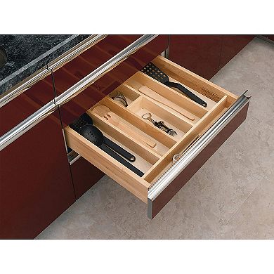 Rev-A-Shelf 4WUT-3 24-Inch Tall Wooden Kitchen Drawer Utility Tray Insert, Maple