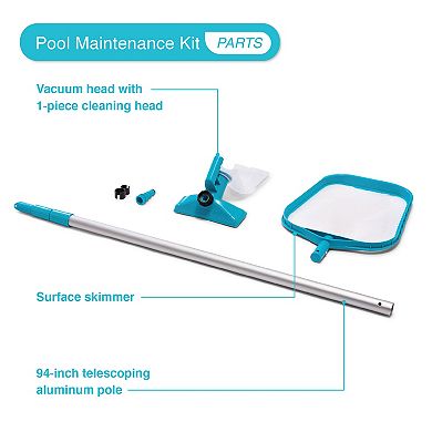 Intex 12' x 30" Metal Frame Above Ground Pool, Filter, Cover, & Maintenance Kit