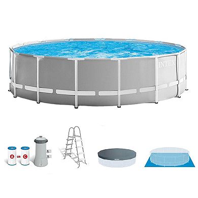 Intex Prism Frame 15'x48" Swimming Pool Set with Ladder, Cover & Maintenance Kit