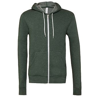 Canvas Unixex Zip-up Polycotton Fleece Hooded Sweatshirt / Hoodie
