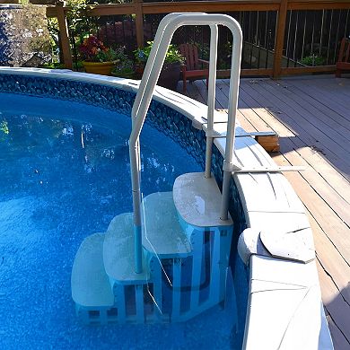 Main Access iStep Above Ground Pool Entry Steps Ladder w/ LED Light + 2 Weights