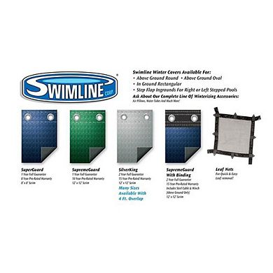 Swimline 28 Foot Round Winter Pool Cover + 4x8 Winterizing Closing Air Pillow