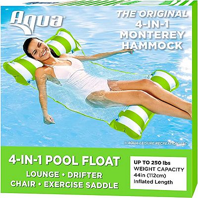 Aqua Leisure Monterey Water Inflatable 4 in 1 Pool Hammock Lounger Green