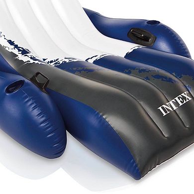 Intex Inflatable Floating Pool Recliner & 2 Person Tube w/ Cooler & Repair Kit