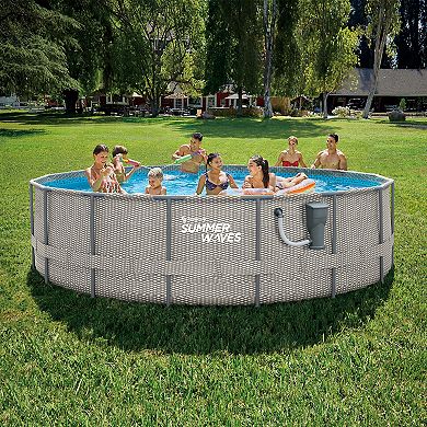 Summer Waves Active 16 Ft x 48 In Above Ground Frame Swimming Pool Set with Pump