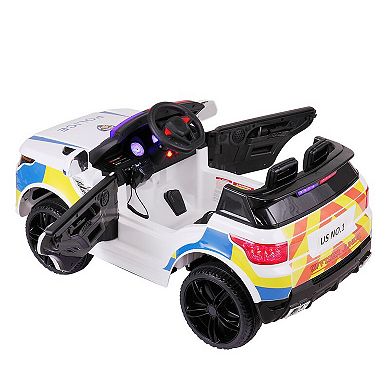 TOBBI 12 Volt Battery Powered Ride On 3 Speed Police SUV for Ages 3 Years & Up