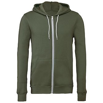 Canvas Unixex Zip-up Polycotton Fleece Hooded Sweatshirt / Hoodie