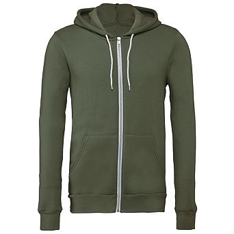 Canvas Unixex Zip-up Polycotton Fleece Hooded Sweatshirt / Hoodie