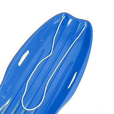 Slippery Racer Downhill Xtreme Adults Kids Toboggan Snow Sled, Blue and Green