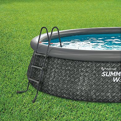 Summer Waves 14 x 3 Ft Quick Set Above Ground Swimming Pool with Pump and Ladder