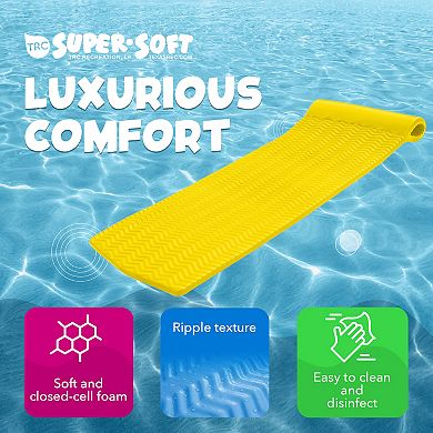 Trc Recreation Serenity 1.5" Thick Vinyl Foam Swimming Pool Float Mat, Yellow