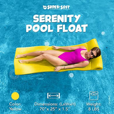 Trc Recreation Serenity 1.5" Thick Vinyl Foam Swimming Pool Float Mat, Yellow