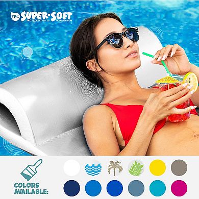 TRC Recreation Sunsation 1.75" Thick Foam Lounger Swimming Pool Float, White