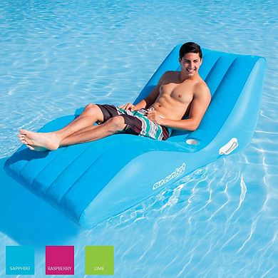 Airhead Sun Comfort Suede Zero Gravity Swimming Pool Lounge Float, Sapphire Blue