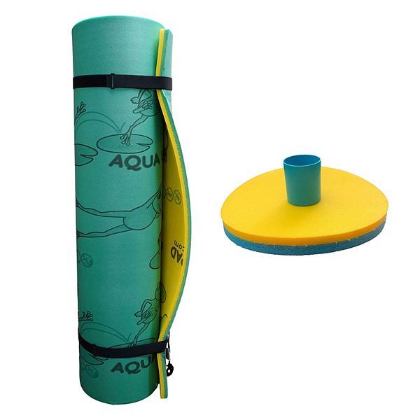 Aqua Lily Pad Water Mat Playground Float Foam Pad & 2 Floating Beverage