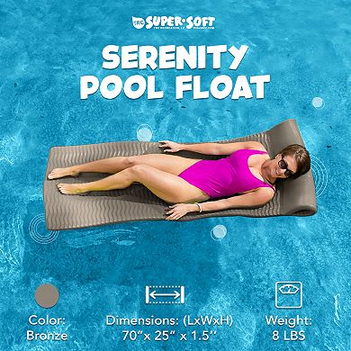 Trc Recreation Serenity 1.5" Thick Vinyl Foam Swimming Pool Float Mat, Bronze