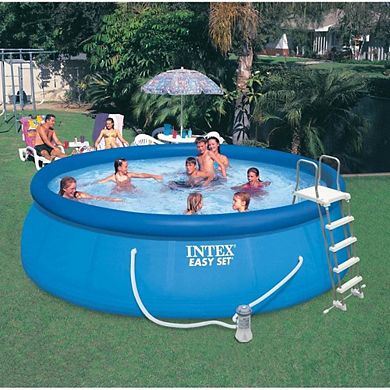 Intex 15ft x 48in Easy Swimming Pool Kit w/ 1000 GPH GFCI Filter Pump 26167EH