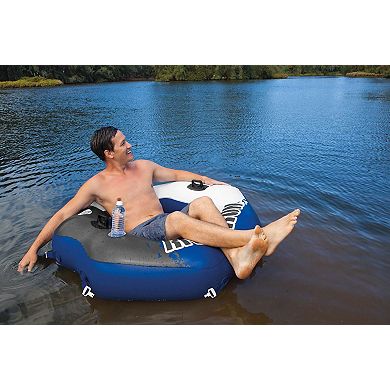 Intex River Run Inflatable Lounge Tube, 4 Pack & Inflatable Cooler Float, 2 Pack