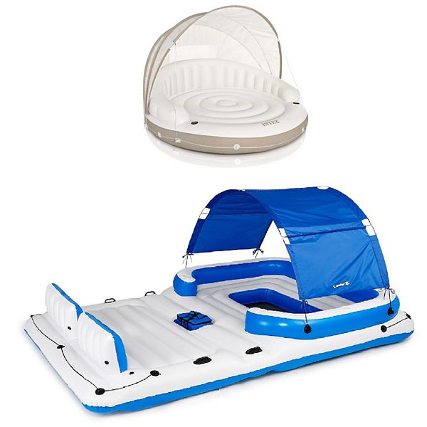Intex Inflatable Canopy Island Float & Bestway Tropical Breeze 6 Person