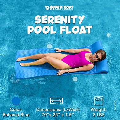 Trc Recreation Serenity 1.5" Thick Vinyl Swimming Pool Float Mat, Bahama Blue