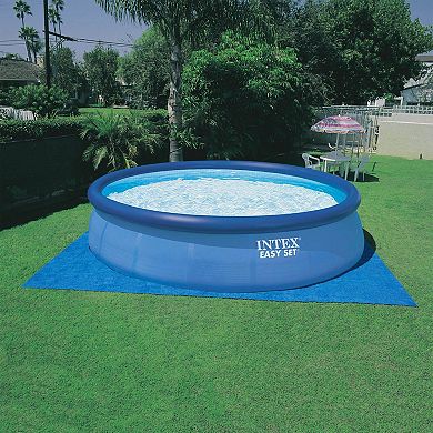 Intex Inflatable Easy Set Above Ground Round Swimming Pool Set With 15' Cover
