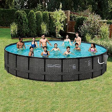 Summer Waves Elite 20ft x 48in Above Ground Frame Swimming Pool Set with Pump