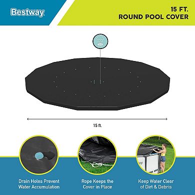Bestway Flowclear Round 15' Pool Cover for Above Ground Frame Pools (Cover Only)