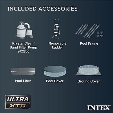 Intex 24' x 52" Ultra XTR Frame Pool, 2 Floating Loungers and Mega Chill Cooler