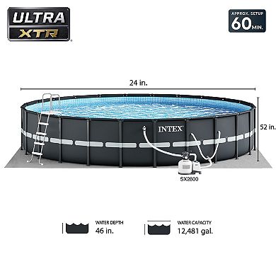 Intex 24' x 52" Ultra XTR Frame Pool, 2 Floating Loungers and Mega Chill Cooler