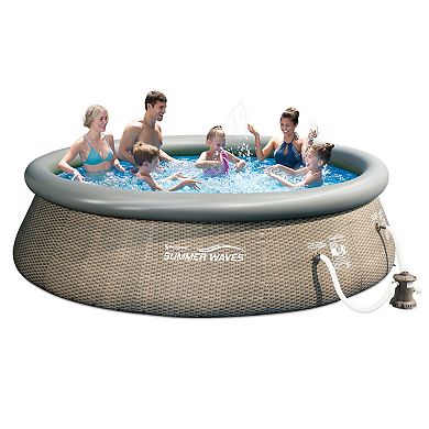 Summer Waves 14ft x 36in Above Ground Inflatable Outdoor Swimming Pool with Pump