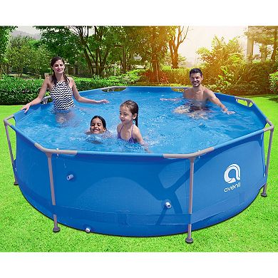 JLeisure Avenli 9 ft x 30 in 1,158 Gal Round Frame Easy Assembly Swimming Pool