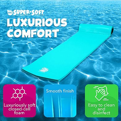 TRC Recreation Splash 1.25" Thick Foam Swimming Pool Float Mat, Tropical Teal