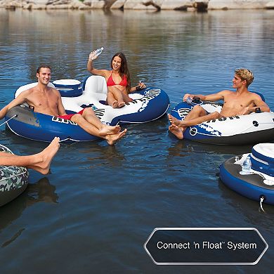 Intex River Run Inflatable Floating Tube & River Run II 2 Person Float w/ Cooler