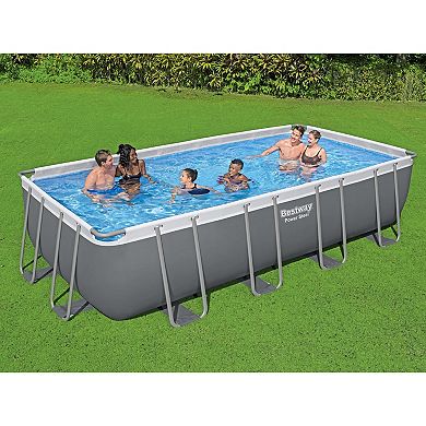 Bestway Power Steel 18' x 9' x 48" Rectangular Above Ground Swimming Pool Set