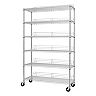 TRINITY EcoStorage Heavy Duty 6 Tier Adjustable Wire Shelving w/ Wheels ...