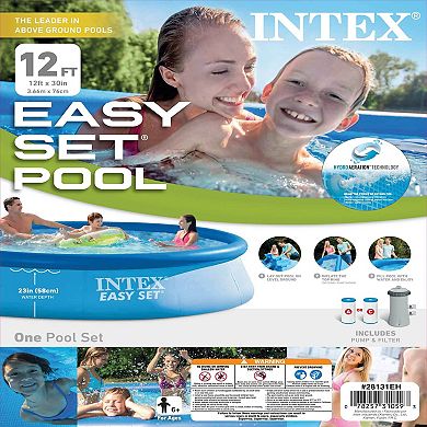 Intex 12ft x 30in Easy Set Above Ground Swimming Pool and Filter Cartridge Pump